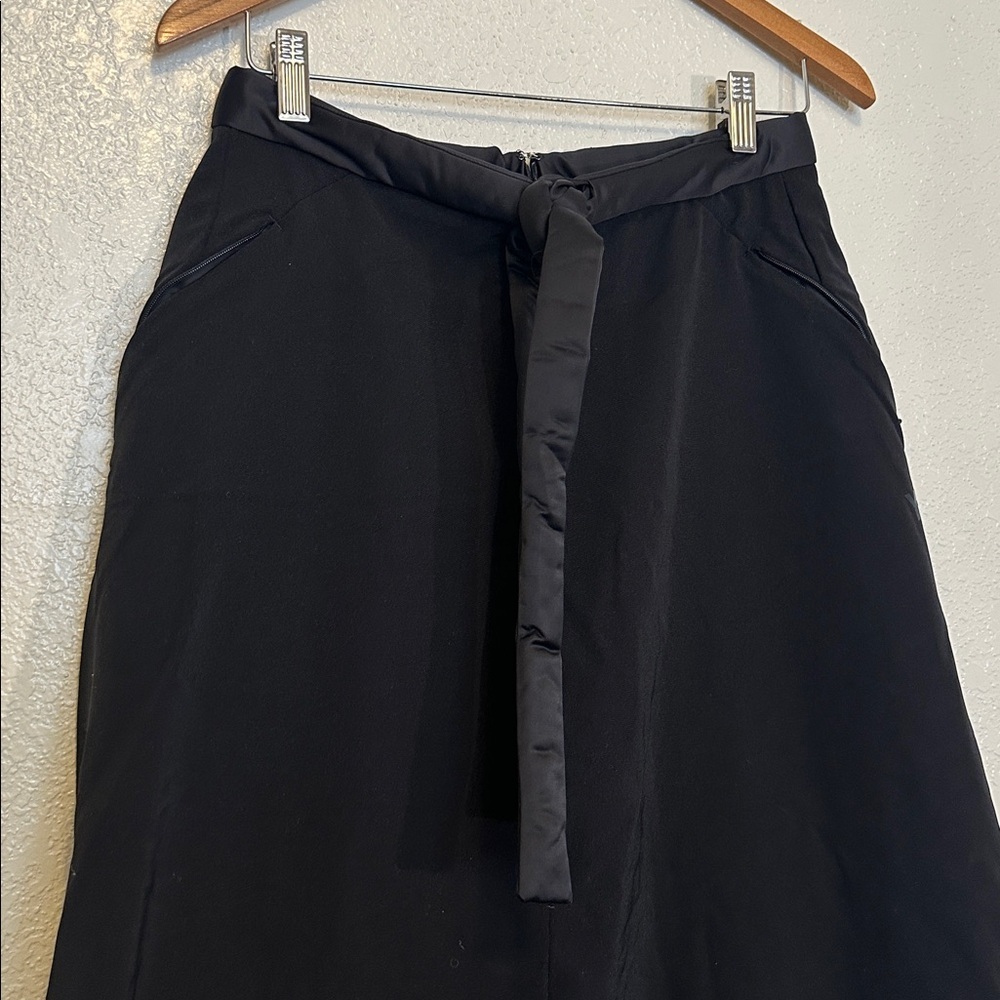 ADIDAS Y3 YOHJI YAMAMOTO Black Tie Waist Maxi Skirt NWOT M - Picture 10 of 12